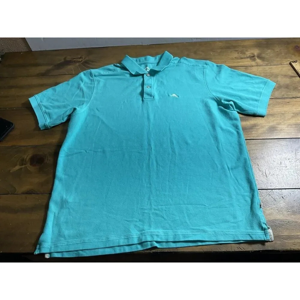 Tommy Bahama Mens Size XL Teal Cotton Polo